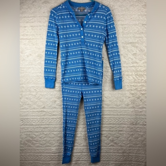 J. CREW Re-Imagined Fair Isle Thermal Set Top & Bottom Size XXS - Picture 2 of 16